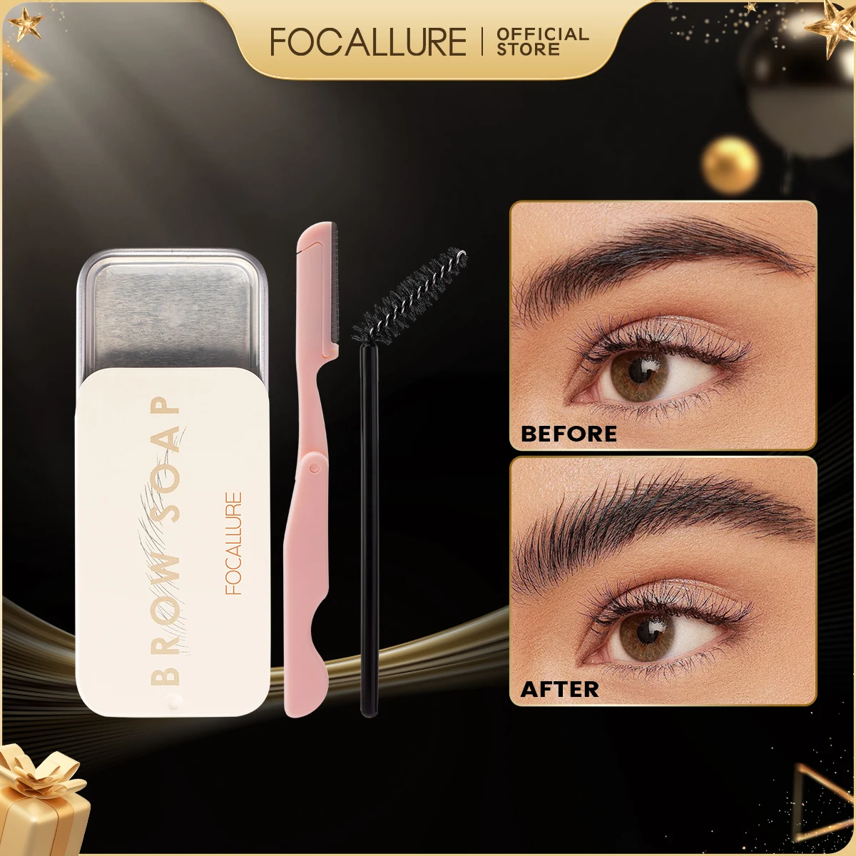 FOCALLURE-Gel 3D Waterproof et Transparent pour Eyeblogging, Produit Cosmétique de Maquillage, Pommade Naturelle, Plume, Plume Moelleuse, FiosphRegina