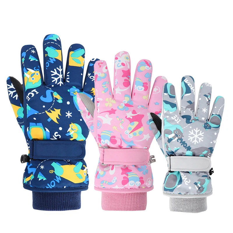 Gants de Ski d'hiver pour enfants, épais et imperméables, pour Snowboard, équitation, neige, pour garçons et filles de 4 à 13 ans