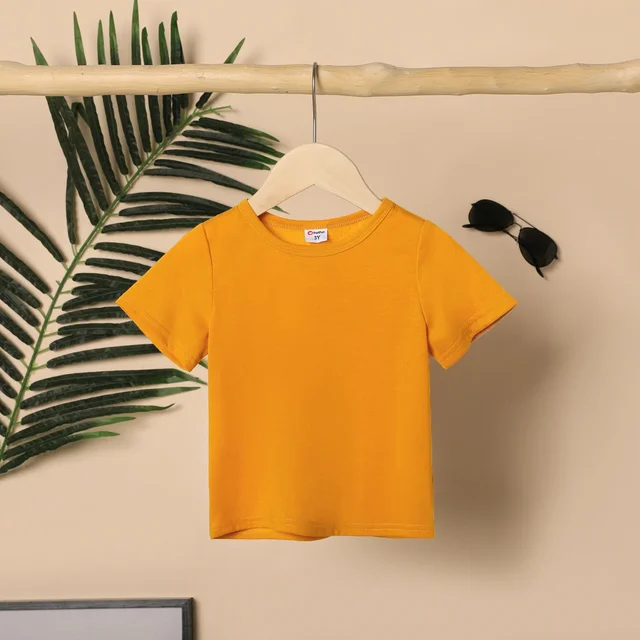 PatPat-T-shirt à Manches Courtes pour Tout-Petit Garçon, Décontracté, Solide, Doux et Confortable, Parfait pour les Sorties et 03/Wear – Image 2