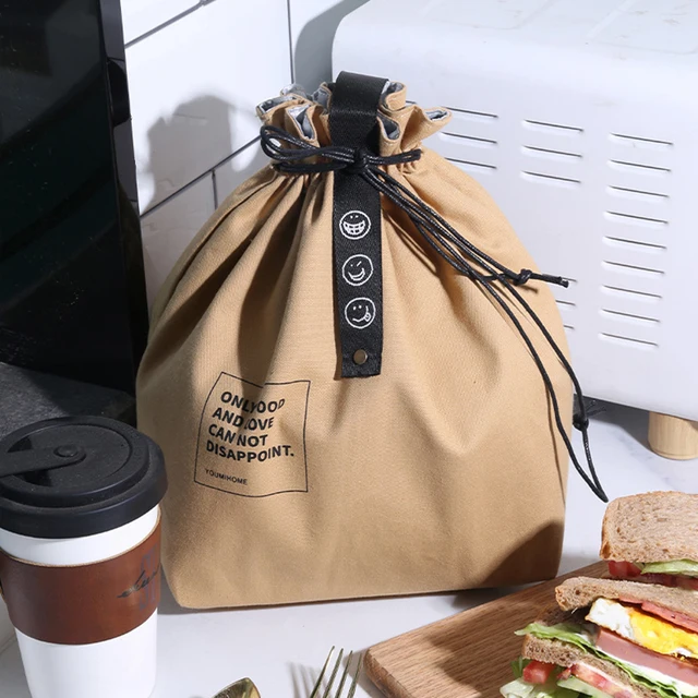 Sac à déjeuner en toile, boîte à Bento, sac à main Portable pour pique-nique en plein air, conteneur de dîner, école, conservation des aliments frais, fourre-tout, accessoires – Image 4