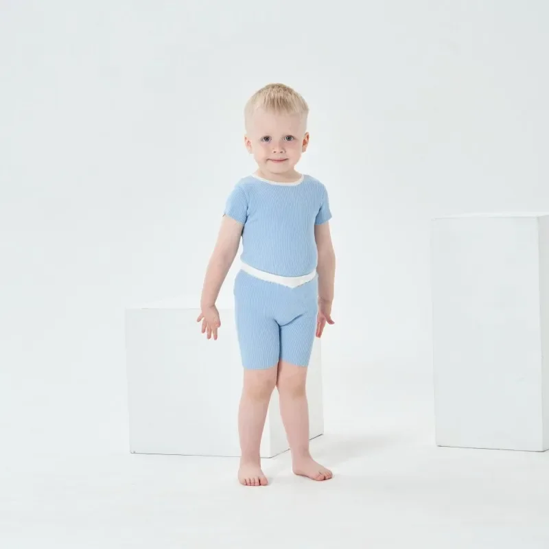 Ensemble de vêtements d'été pour bébés, haut et pantalon à manches courtes, tenues shorts pour enfants
