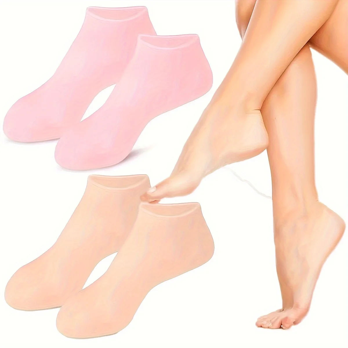 Lot de 2 chaussettes hydratantes en Gel de Silicone pour pieds secs et craquelés, nourrissantes pour la peau, lubrifiantes, soins des pieds, chaussettes de Massage