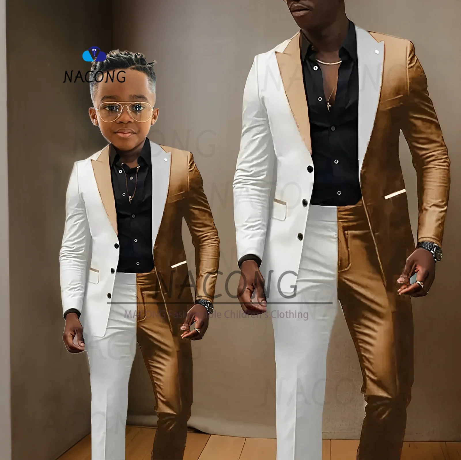 Smoking Slim Fit personnalisé pour garçons, épissé, imbibé, mariage, Billy, 2-16 ans
