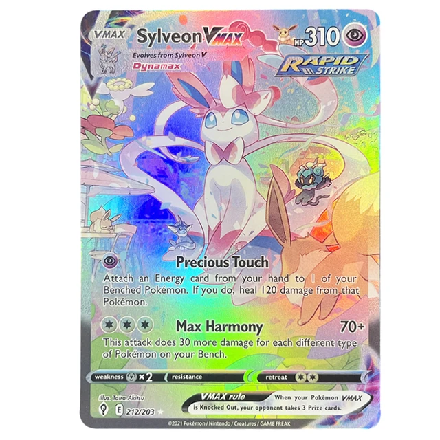 Cartes PKM holographiques Vstar Vmax avec arc-en-ciel Rayquaza évolant des ciels Umbreon loisirs Collection Rare cartes de combat jouets cadeaux – Image 5