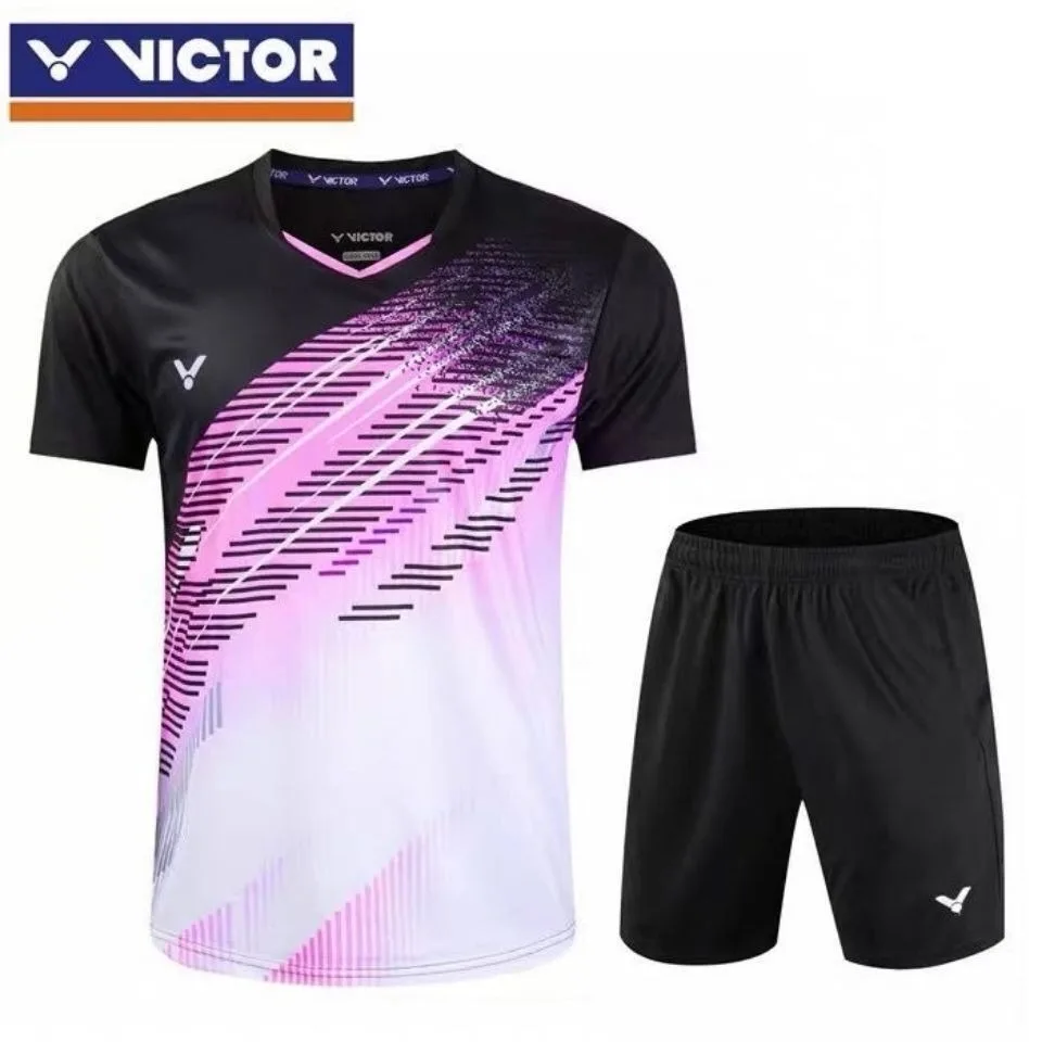 VICTOR T-shirt vêtements de Badminton Tennis de Table et chemise de sport de Tennis costume à séchage rapide pour hommes et femmes uniforme d'équipe