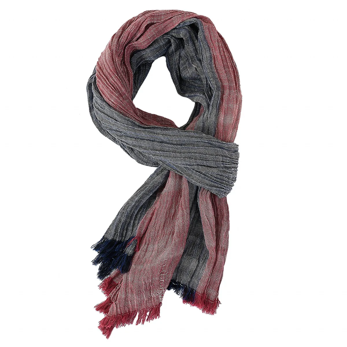 Automne hiver hommes écharpe coton lin rayé hommes foulards chaud Pashmina foulard mode mâle marque Bufandas châles