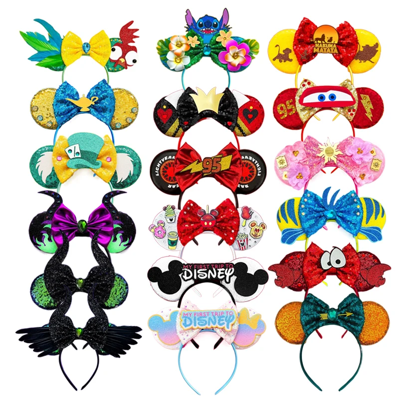 Bandeau d'oreille Mickey Minnie, nouveau Style, nœuds à paillettes, pour filles et adultes, fête d'halloween, Cosplay, accessoires pour cheveux, bandeau de princesse, 2023