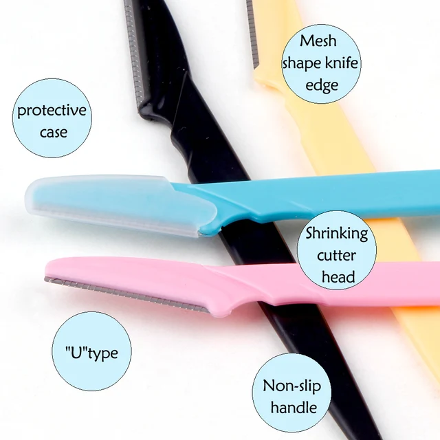 3/4/10 pièces rasoir de sourcils lame de visage rasoir Portable épilation des sourcils épilation sécurité sourcil coupe femme outils de maquillage – Image 5