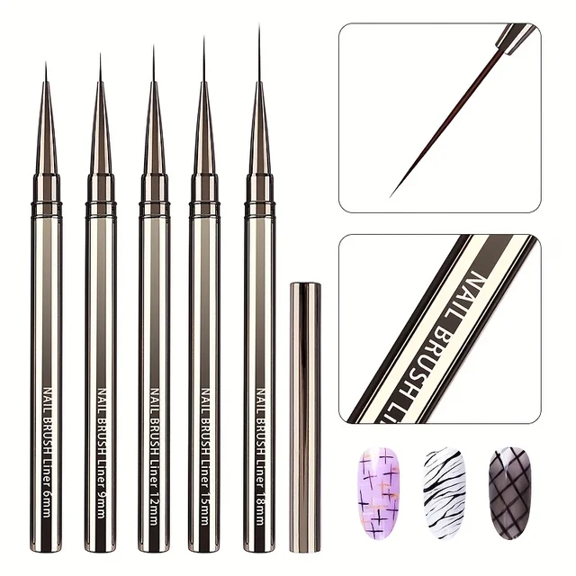 Pinceaux pour Nail Art, 5 pièces, pinceaux peints à la main, acrylique, Gel UV, couleurs, constructeur de peintures, stylo de dessin, accessoires de conception de manucure à faire soi-même