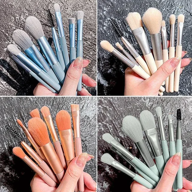 Ensemble de pinceaux de maquillage, correcteur, fard à joues, poudre, ombre à barrage, surligneur, fond de teint, outils de beauté, nouveau, 8 pièces – Image 4