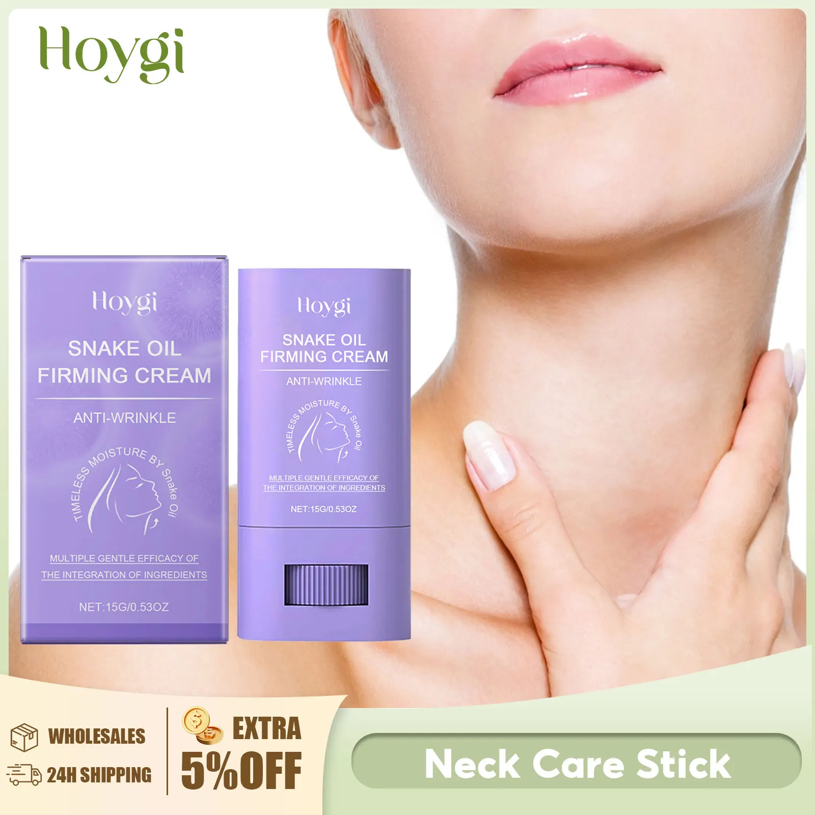 Hoygi – crème pour le cou à l'huile de serpent, raffermissante, Lifting, élimine le rajeunissement du Double menton, réduit l'affaissement du cou, soin hydratant ferme pour la peau