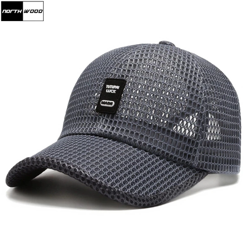 [NORTHWOOD] casquette de Baseball en maille pour hommes casquettes d'été respirantes chapeau de papa chapeaux de pêche en plein air os Gorras casquette de camionneur Snapback