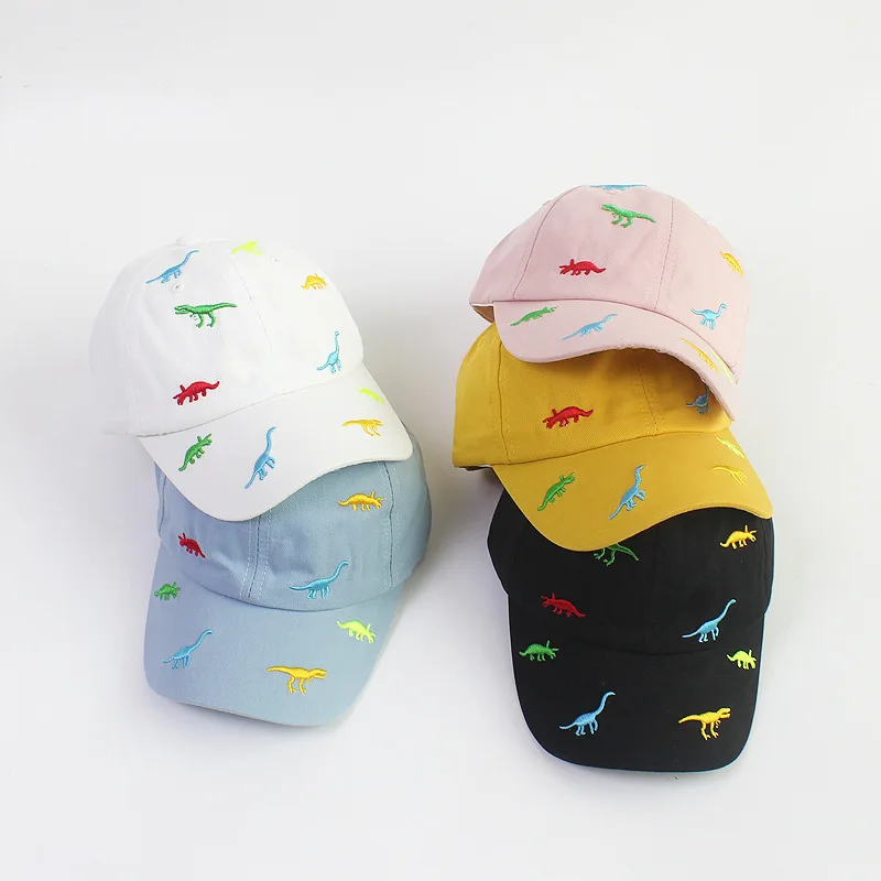 Casquette de Baseball avec Broderie de Dinosaure de Dessin Animé pour Bébé, Chapeau de Soleil Ajustable d'Extérieur pour Enfant Garçon et Fille