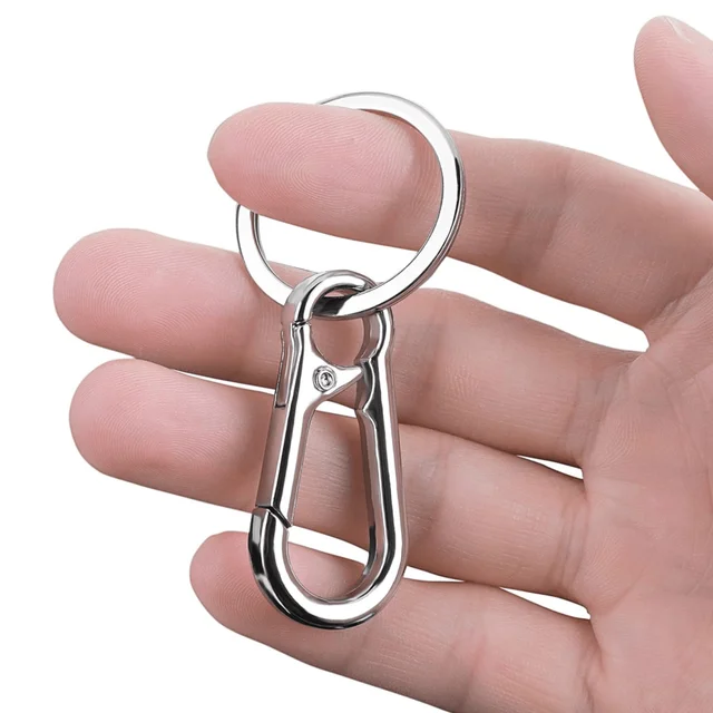 4 pièces mousqueton Clip porte-clés mousqueton en métal forme porte-clés porte-clés porte-clés Clips support de crochet organisateur pour voiture clés Finder f – Image 3