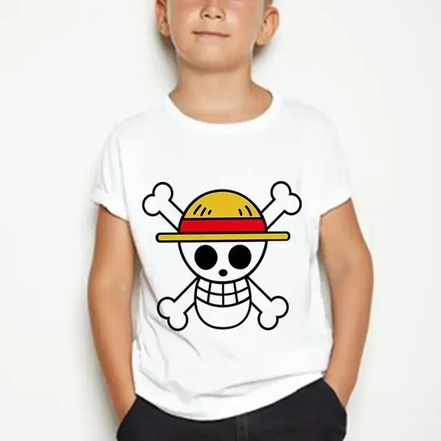 T-shirt à Manches Courtes pour Garçon et Fille, en Coton, Décontracté, Dessin Animé Japonais, Kawaii, une Pièce, Été – Image 5