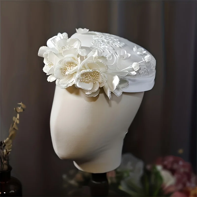 Chapeau de mariée vintage français, accessoires de robe de banquet de studio, cadeau de mariage