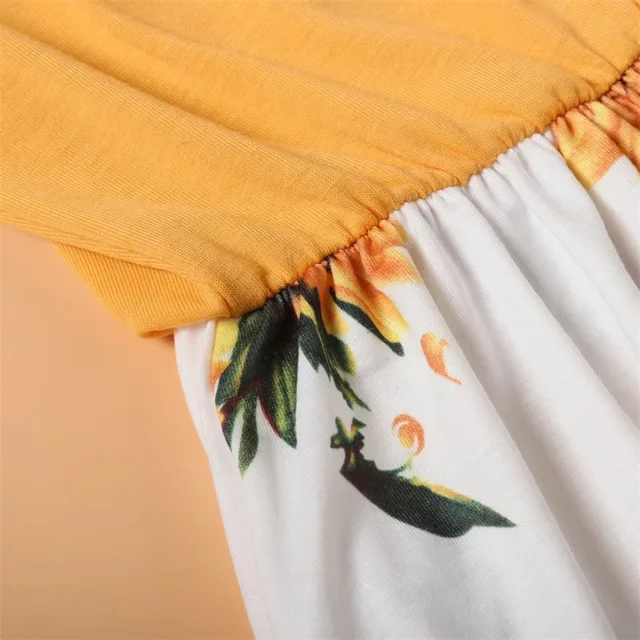 FibrMother-Robes assorties pour filles et femmes, ensemble familial, vêtements tournesol, maman et moi, tenues longues, mode – Image 5