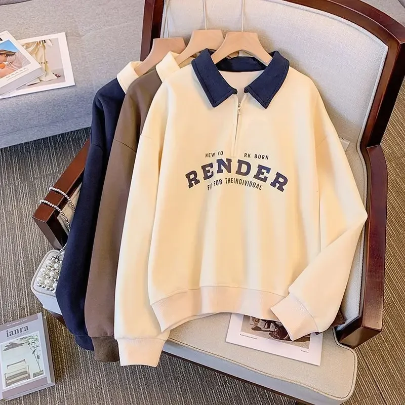 Sweat-shirt à col Polo pour femmes