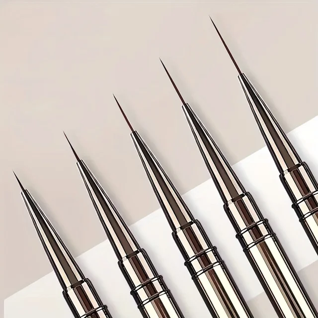 Pinceaux pour Nail Art, 5 pièces, pinceaux peints à la main, acrylique, Gel UV, couleurs, constructeur de peintures, stylo de dessin, accessoires de conception de manucure à faire soi-même – Image 4