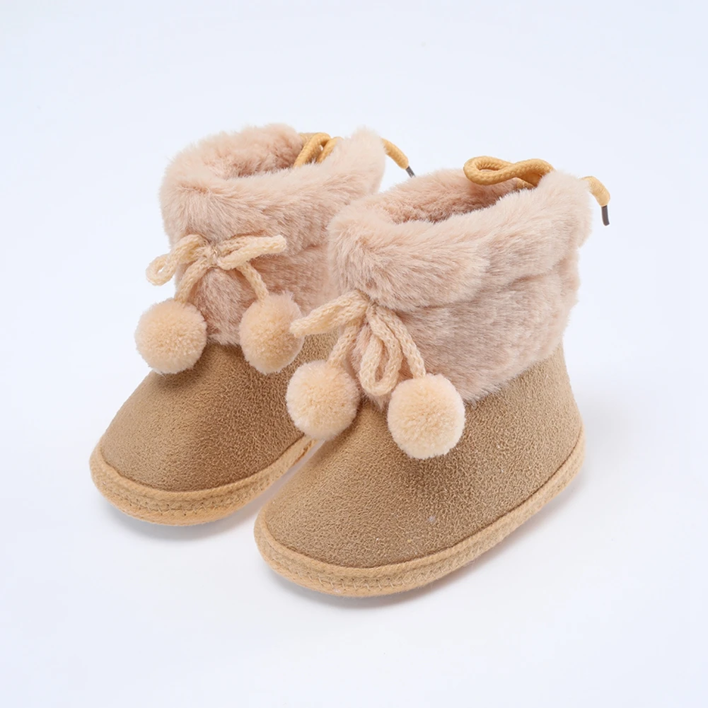 Bottes pour bébés garçons et filles, pantoufles en polaire confortables, bottes de neige, chaussures d'hiver pour bébés filles, chaussures chaudes pour berceau