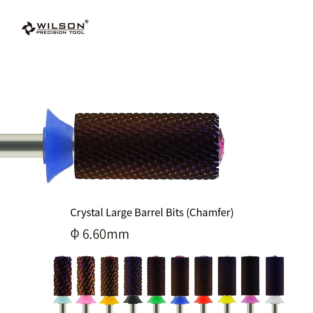 WILSON-Love Crystal Large Barrel Bits, Forets à ongles violets, Accessoires pour ongles Hope, Chanfrein