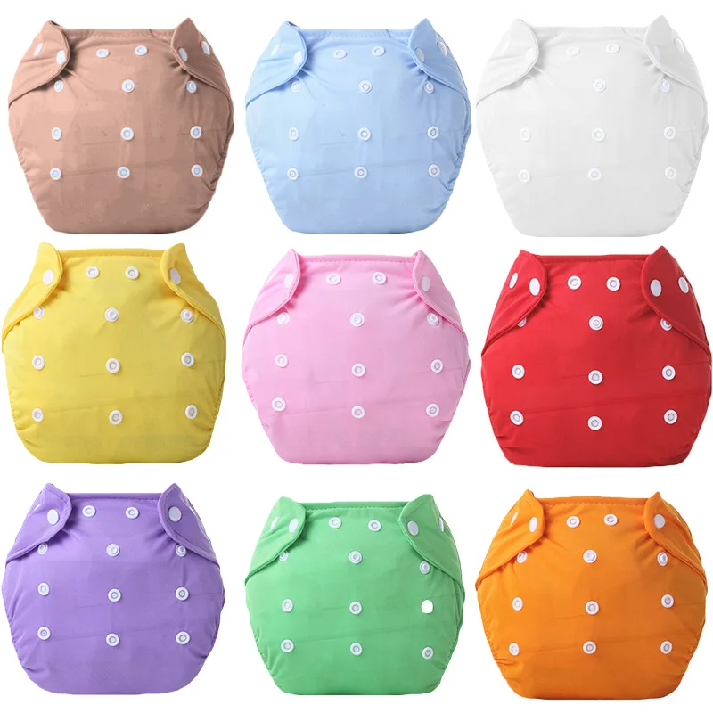 Couches pour bébé lavables et réutilisables, grille en coton écologique, pantalon d'entraînement, couche-culotte réglable pour bébé Fraldas