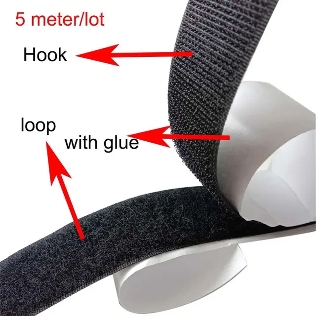 1/3/5M Strong Self Adhesive Fastener Hook and Loop Strips with Glue Double-Side Mounting Tapes for DIY Craft Accessories 20-50mm – Image 2