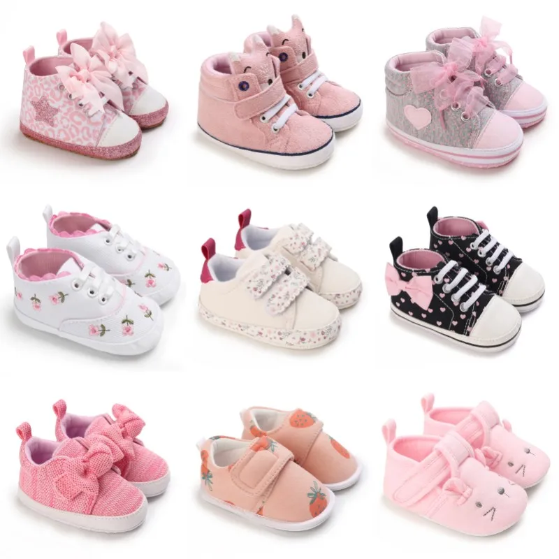 Printemps et automne femmes bébé chaussures de sport décontractées semelle souple anti-dérapant intérieur et extérieur chaussures de marche premier pas chaussures de marche