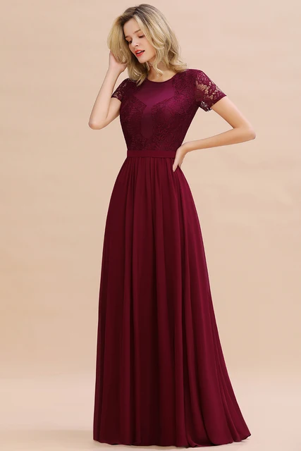 BABYONLINE-Robe de Demoiselle d'Honneur Élégante en Dentelle Douce, Jupe Trapèze Maxi, Longueur au Sol, Robe de Soirée de Mariage – Image 4