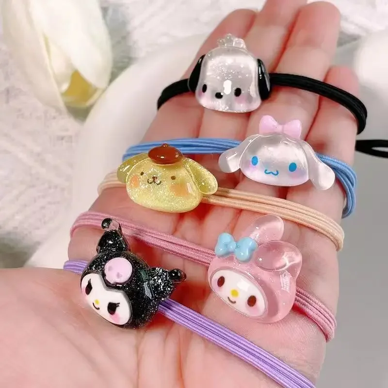 Sanurgente Hair Ties Anime Hair Ring, My Melody, Kuromi Cinnamoroll, Cartoon Rope, Toddler Girl Accessrespiration