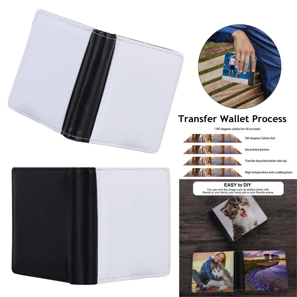 DIY Printing Gift for Women Men for Work Travel Leather Blank Purse Card Holder Sublimation Heat Transfer Wallet