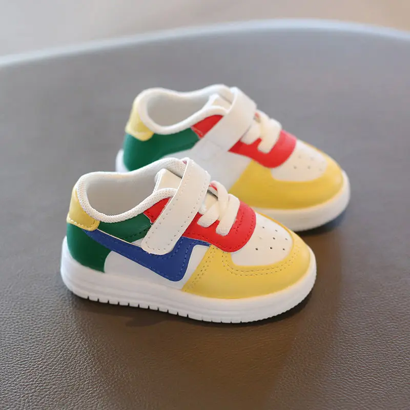 Chaussures Blanches Respirantes pour Bébé Garçon et Fille, Souliers de Marche à Semelle Souple, Couleur Bloquée, Nouvelle Collection 2024