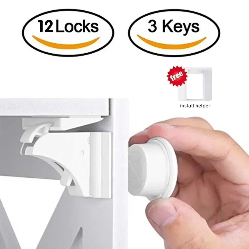 Gardez vos enfants en toute sécurité avec la serrure magnétique pour enfants, sécurité idéale pour tiroir et porte d'armoire pour bébés, tout-petits et enfants