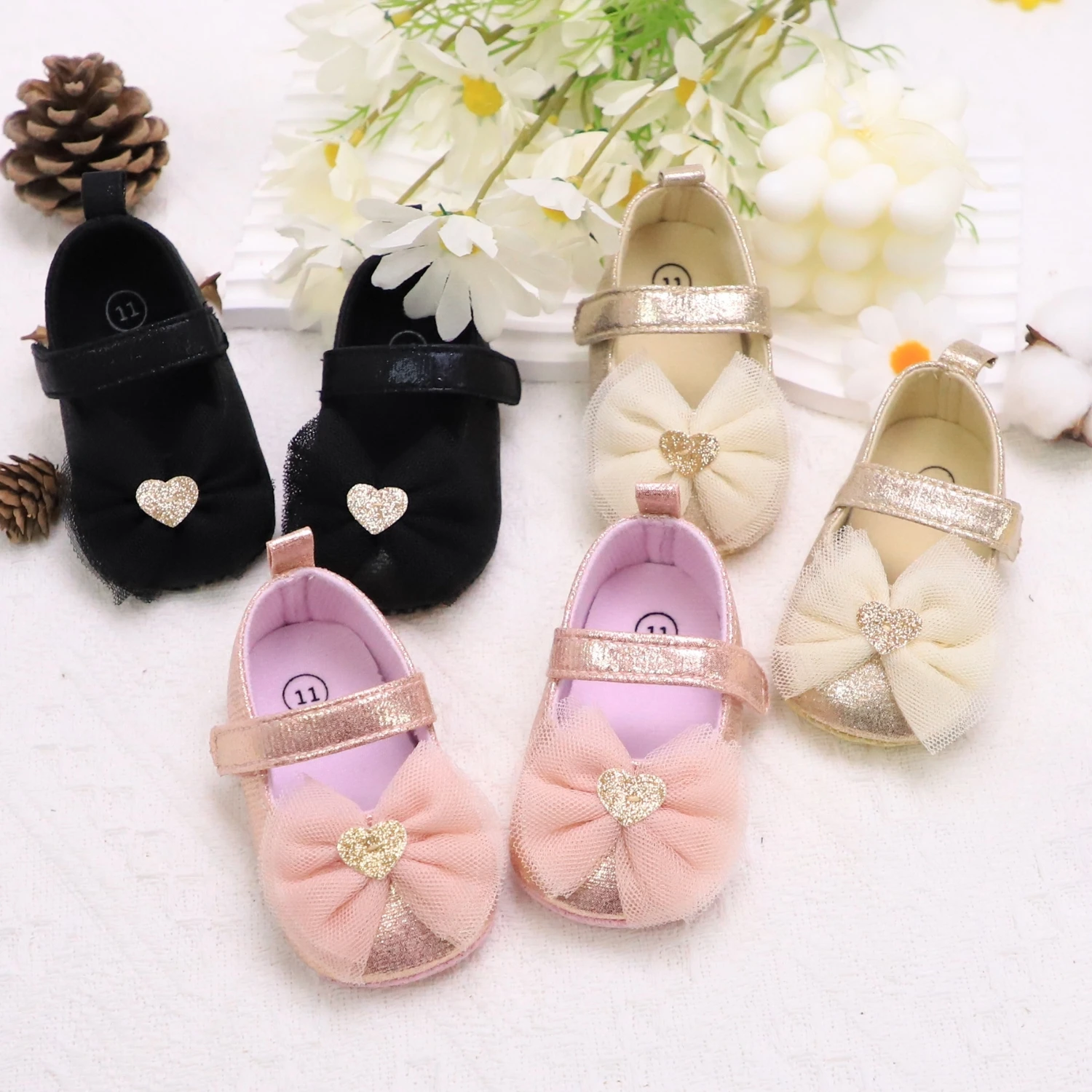 Chaussures de marche pour bébé, première paire de chaussures pour tout-petits, respirantes et antidérapantes, à la mode, Style princesse en dentelle