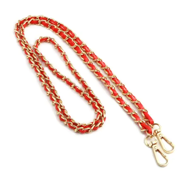 120cm sac à main chaîne sangle bandoulière sac à main chaînes remplacement en cuir sac à bandoulière chaîne sangles bricolage femmes fille sac partie accessoire – Image 4