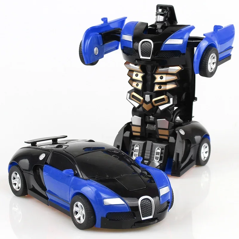 Robot de déformation de collision automatique en un clic, voiture jouet, modèle coule, père, fils, cadeau pour garçon, forme de touristes
