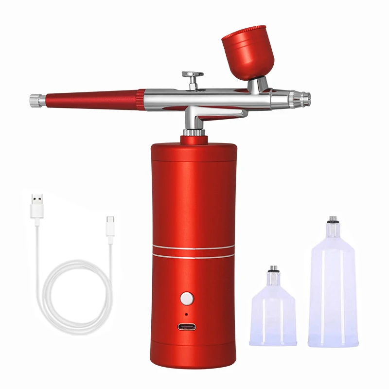 Aérographe pour ongles avec compresseur, aérographe Portable pour ongles, peinture artisanale, décoration de gâteaux, pistolet à vapeur Nano, compresseur de pulvérisation