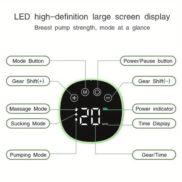 Tire-lait électrique portable, mains libres, collecte de lait, invisible, automatique, intelligent, double face, portable – Image 2