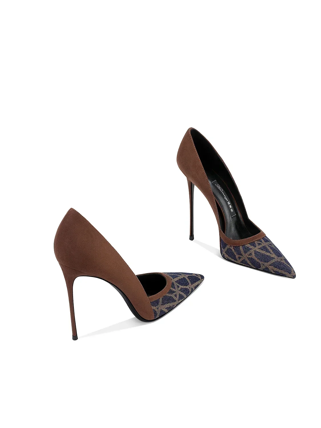 Chaussures simples à talon aiguille marron pour femmes, pointues, bouche peu profonde, nouvelle collection printemps et automne