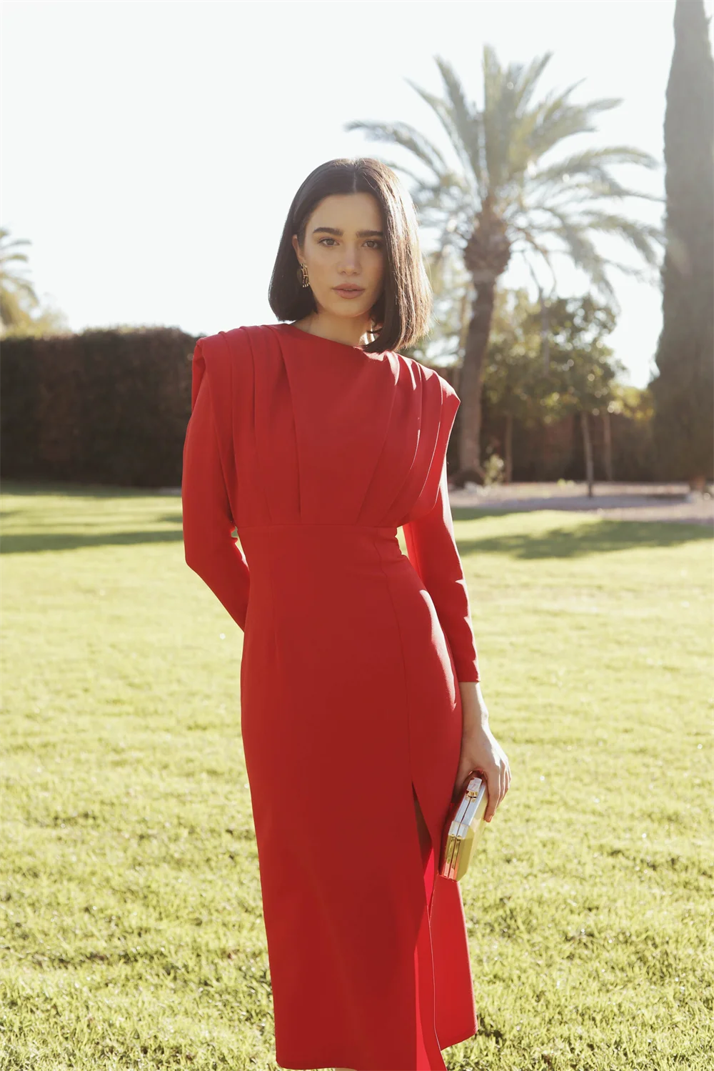 Robe de Soirée Élégante à Volants Enveloppée sur la Hanche pour Femme, Tenue de Luxe Indépendante de la Haute raq