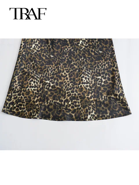 Femmes Vintage Chic léopard jupe 2024 nouvelle mode printemps été vacances femmes jupe femmes fermeture éclair longue jupe droite – Image 6