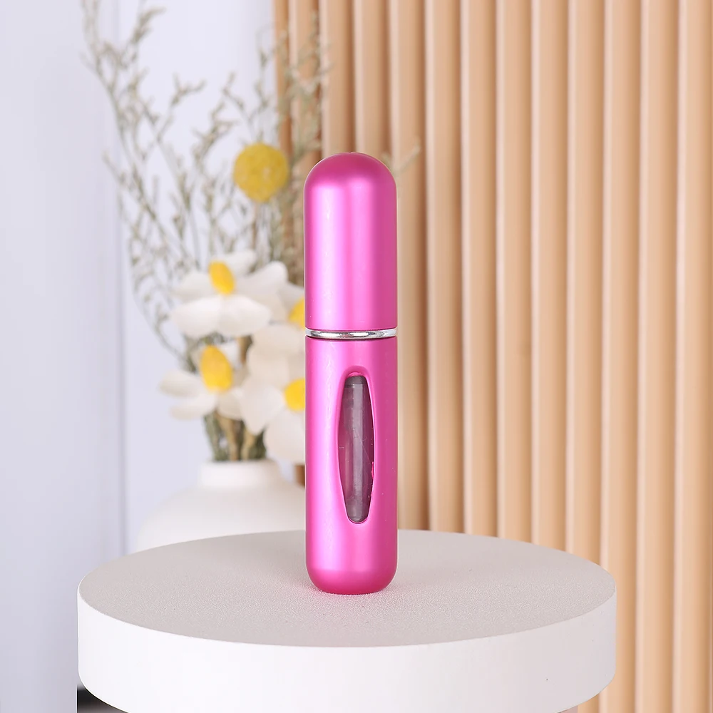 Bouteille de parfum en aluminium de 5ml, taille d'essai, fond facile, pompe, recharge, vaporisateur de parfum, Mini essentiel de voyage léger, 1 pièce