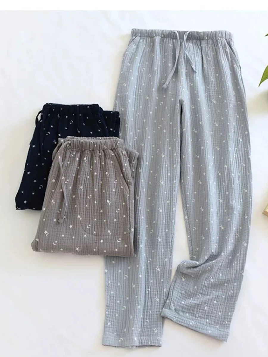 Men's Pajama Pants Spring and Autumn Thin Trousers Printed Casual Large Size Home Pants That Can Be Worn Outside in Summer