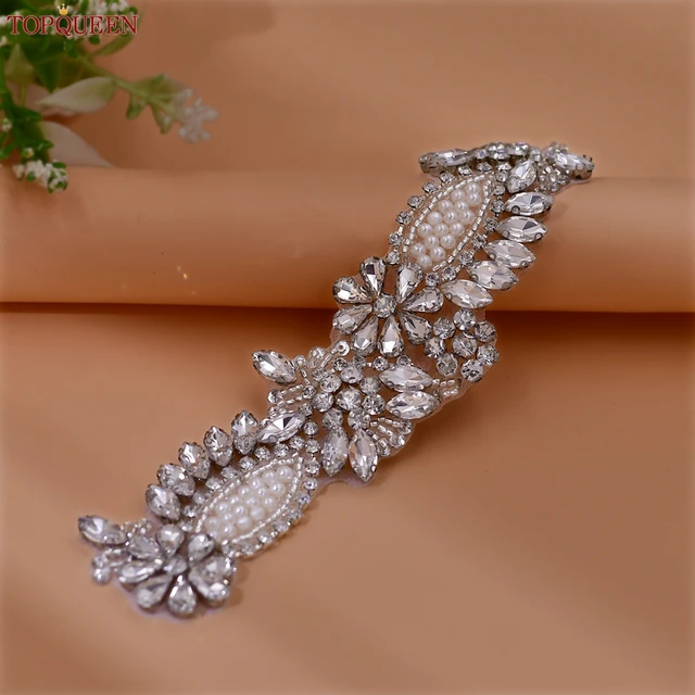 TOPCLS EEN-Patch Autocollant de Alicante à Talons Hauts pour Femme, Applique de Strass de Perle Faite à la Main, Couture de Robe de Mariage, éventuelles 08 – Image 2