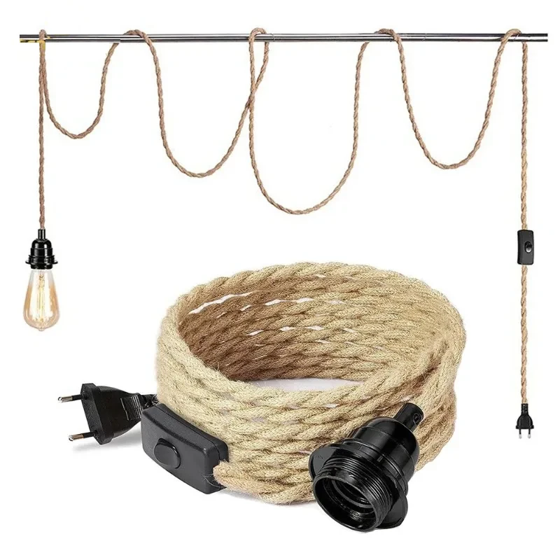 Suspension accessoires avec corde de chanvre interrupteur prise