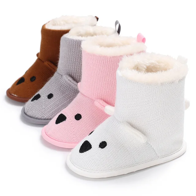 Bottes de rinçage d'hiver pour bébés filles et garçons, chaussures de neige pour nouveau-nés, chaussures plates décontractées pour tout-petits, marche pour bébé, sourire astronomique doux et chaud – Image 2