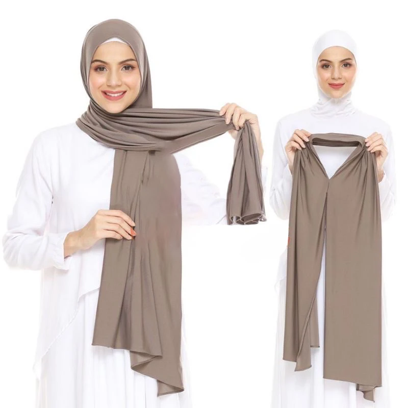 Maillot Premium instantané Hijab bon point, écharpe en Jersey extensible, enveloppes malaisiennes, Turban musulman uni, bandeau, châles, fournisseur