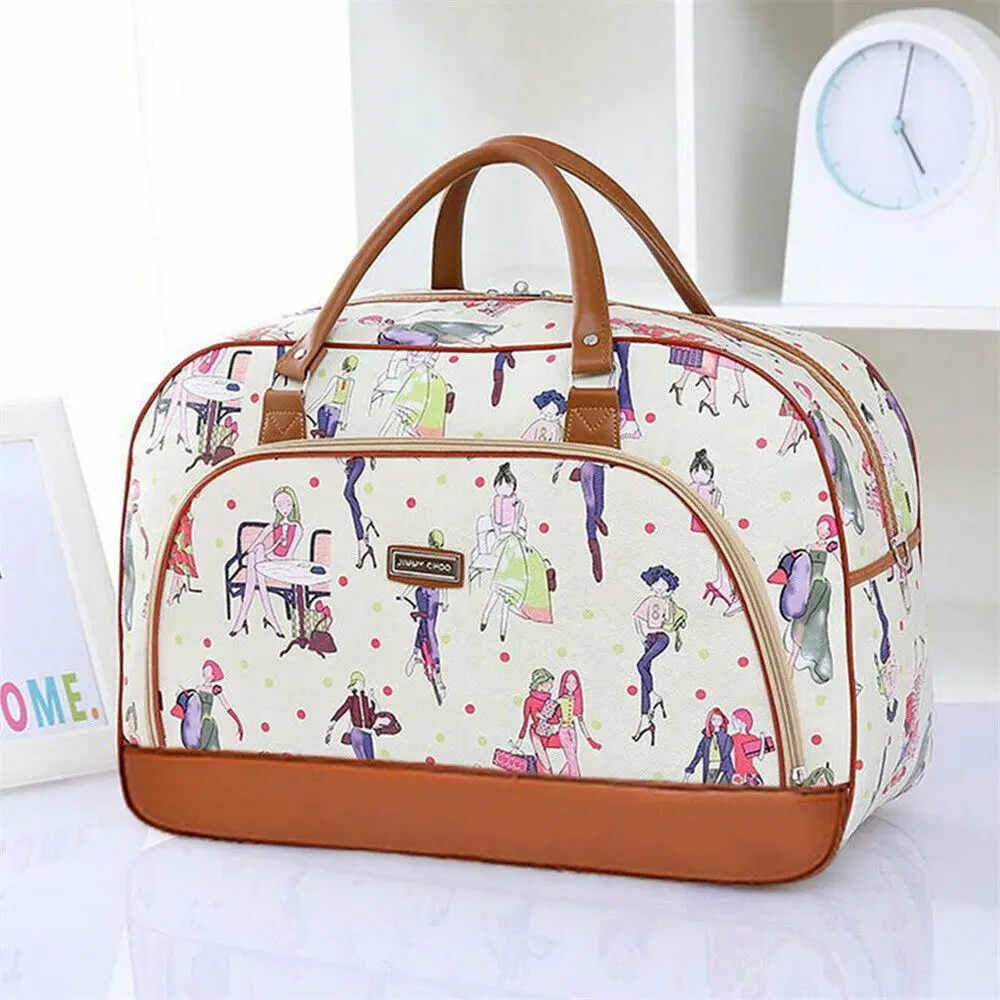 Mode dame grand voyage sac à fermeture éclair nuit week-end femmes Holdall bagage à main femmes continuer sac à main