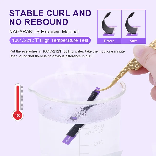 NAGARAKU-Extensions de Cils Artificiels en Faux Vison, Toutes Tailles, 6 Étuis, C D CC esse Curl – Image 4