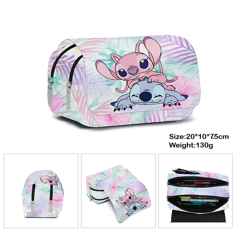 Sac à stylos à rabat entièrement imprimé, boîte de papeterie, trousse à crayons pour filles de l'école primaire et secondaire, Anime Kawaii